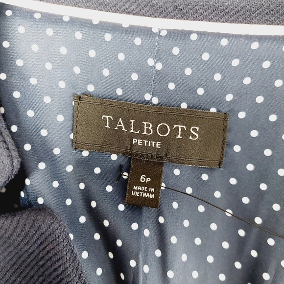 New Talbots Navy Cotton/ Nylon One Button Blazer P6972 - Picture 6 of 9